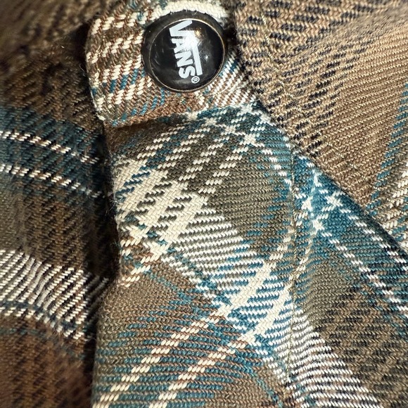 VANS Shirt Mens Sz XL Flannel Plaid Light Button Down Off the Wall - Picture 3 of 14